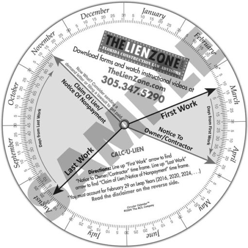 Calendar Wheel showing 45 90 day intervals